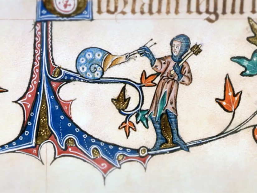 Why do medieval drawings show snails fighting knights?