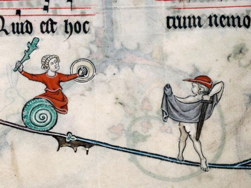 Why do medieval drawings show snails fighting knights?