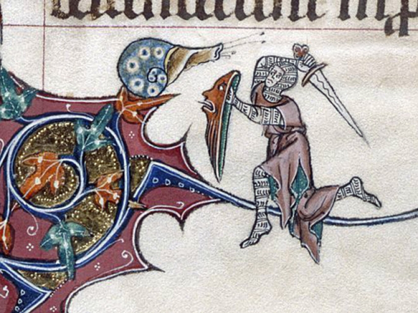 Why do medieval drawings show snails fighting knights?