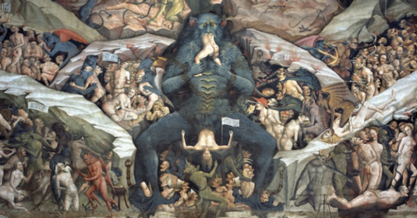 Why in the Middle Ages demons were painted with faces between their legs