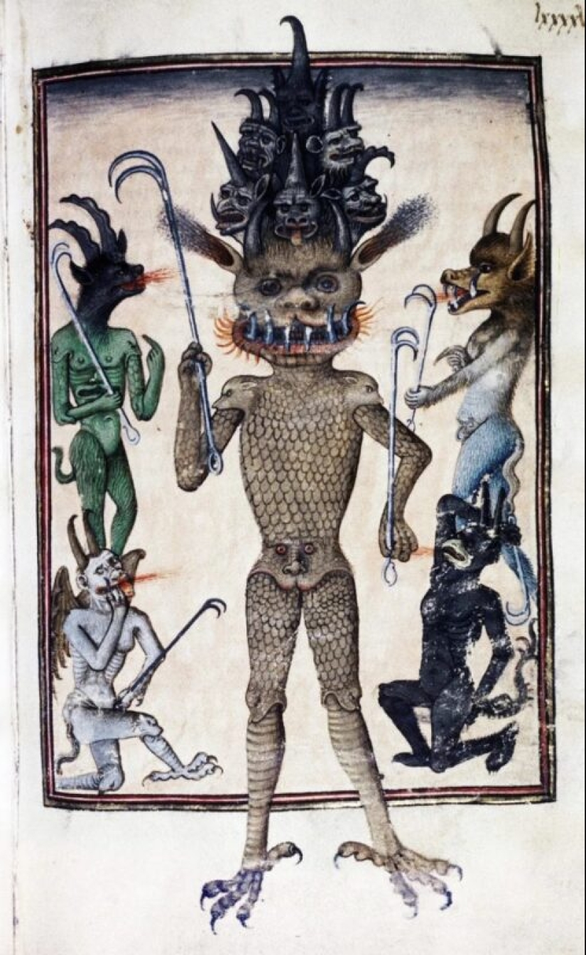 Why in the Middle Ages demons were painted with faces between their legs