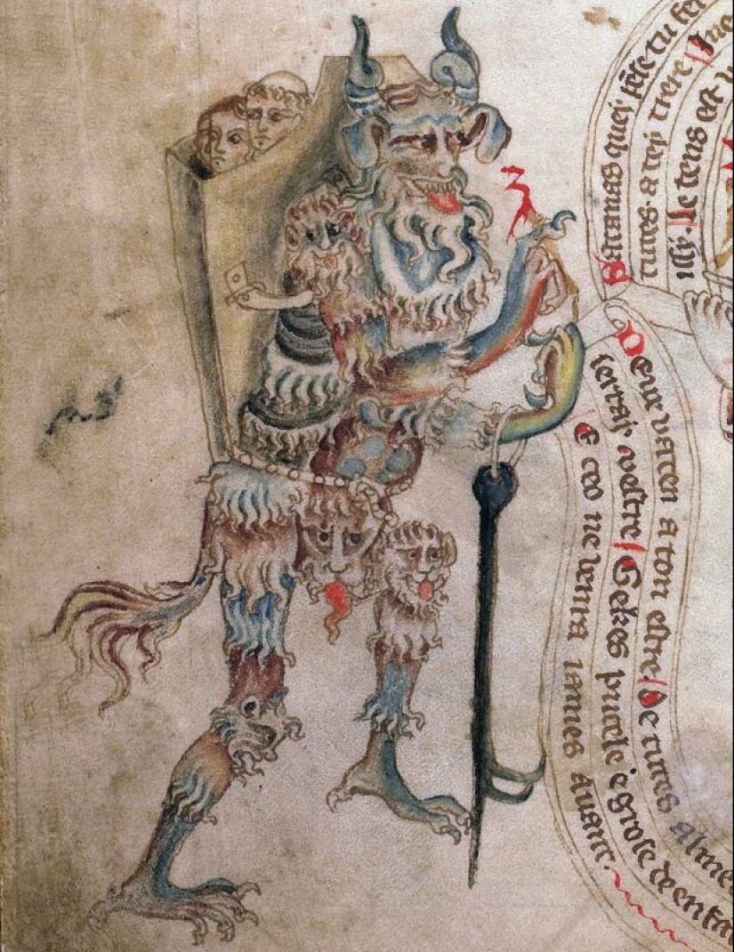 Why in the Middle Ages demons were painted with faces between their legs