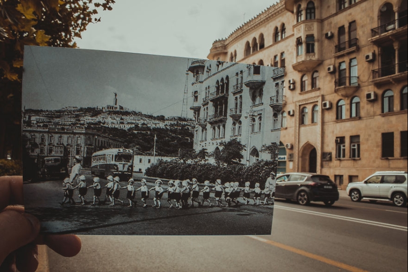 Window to the Past: Baku Resident Combines Old Photos with Modern Views