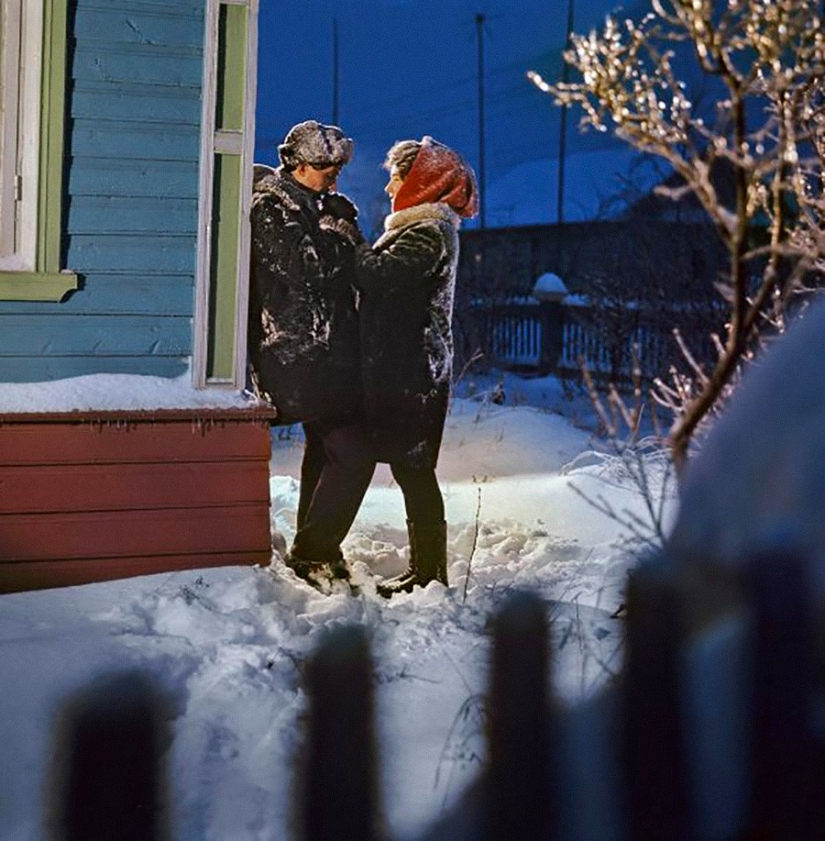 Winter in Soviet retro photos