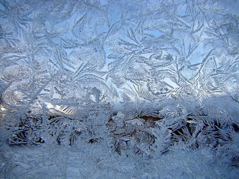 Winter magic on glass