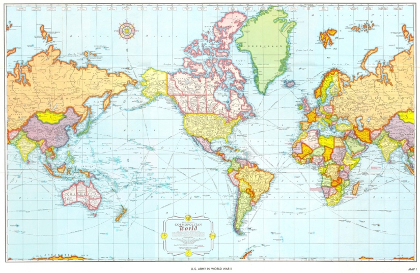 World maps - what they look like in different countries