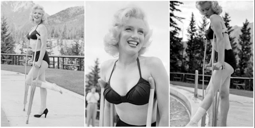 Yeso-la belleza no es un obstáculo: fotos raras de Marilyn Monroe en muletas