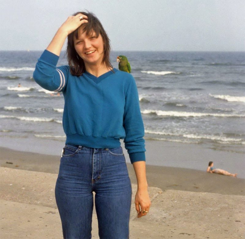 Young American women on the beaches of Texas in the 80s