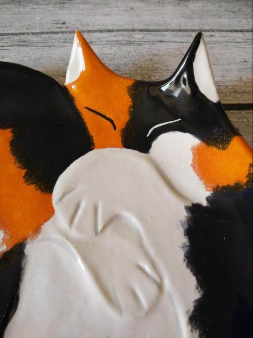 12 beautiful decorative plates in the form of snugly curled cats 12 beautiful decorative plates in the form of snugly curled cats