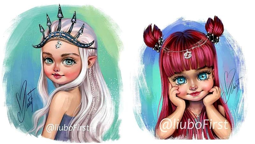 12 Signos del zodiaco en forma de bellezas encantadoras de un artista ruso 12 Signos del zodiaco en forma de bellezas encantadoras de un artista ruso