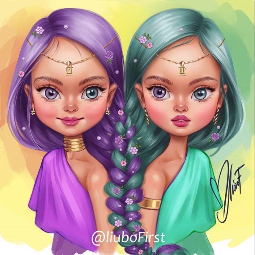 12 Signos del zodiaco en forma de bellezas encantadoras de un artista ruso 12 Signos del zodiaco en forma de bellezas encantadoras de un artista ruso