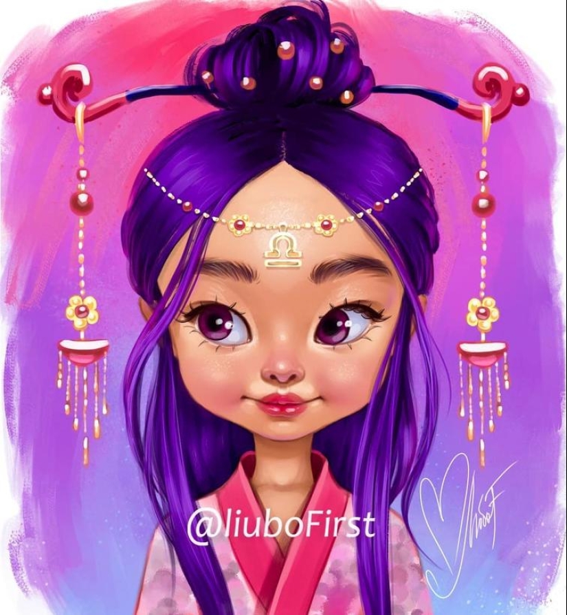 12 Signos del zodiaco en forma de bellezas encantadoras de un artista ruso 12 Signos del zodiaco en forma de bellezas encantadoras de un artista ruso