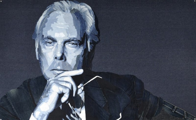 14 realistic portraits of celebrities made of denim 14 realistic portraits of celebrities made of denim