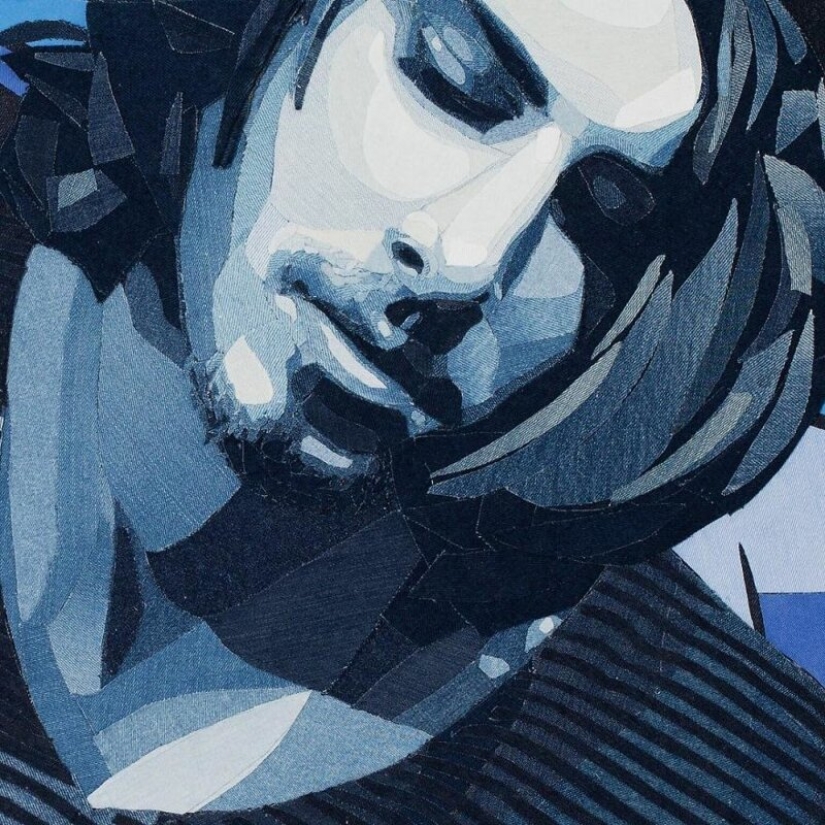 14 realistic portraits of celebrities made of denim 14 realistic portraits of celebrities made of denim