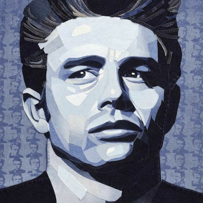 14 realistic portraits of celebrities made of denim 14 realistic portraits of celebrities made of denim