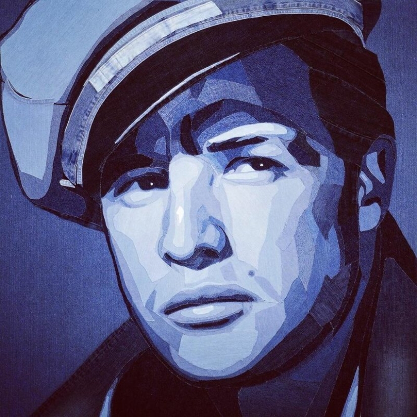 14 realistic portraits of celebrities made of denim 14 realistic portraits of celebrities made of denim