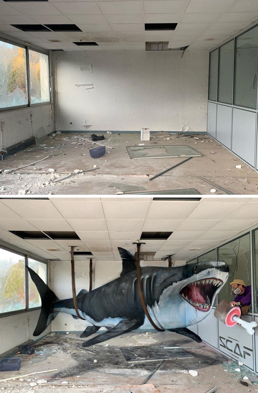 17 graffiti tridimensional realista del artista francés Pierrot 17 graffiti tridimensional realista del artista francés Pierrot