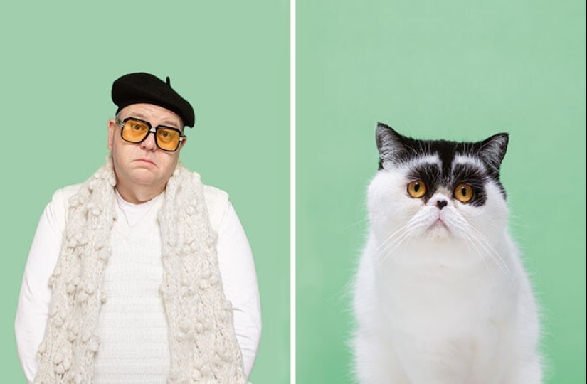 17 retratos de gatos y personas, increíblemente similares entre sí 17 retratos de gatos y personas, increíblemente similares entre sí