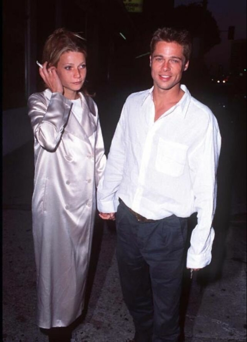 20 fotos de brad pitt y Gwyneth Paltrow, la juventud y el amor de unos a otros