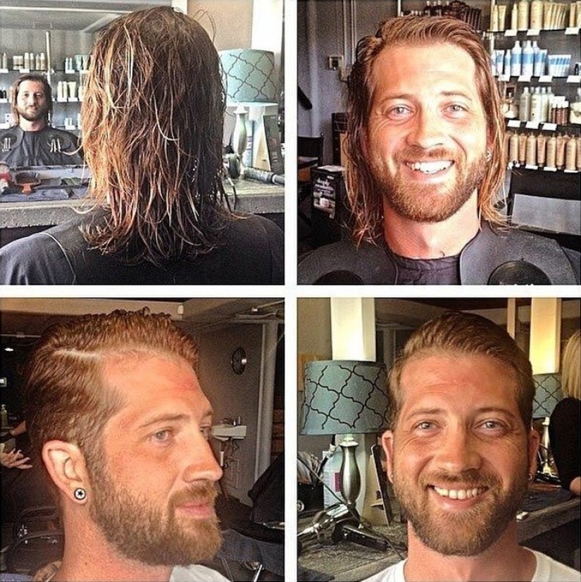 20 hombres transformados antes y después de cortarse el pelo y afeitarse