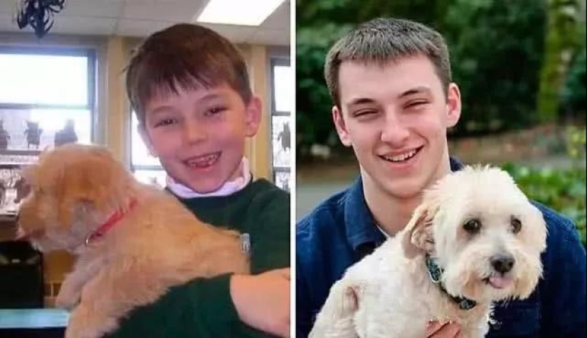 20 touching photos of dogs and their owners at the beginning of a friendship after many years