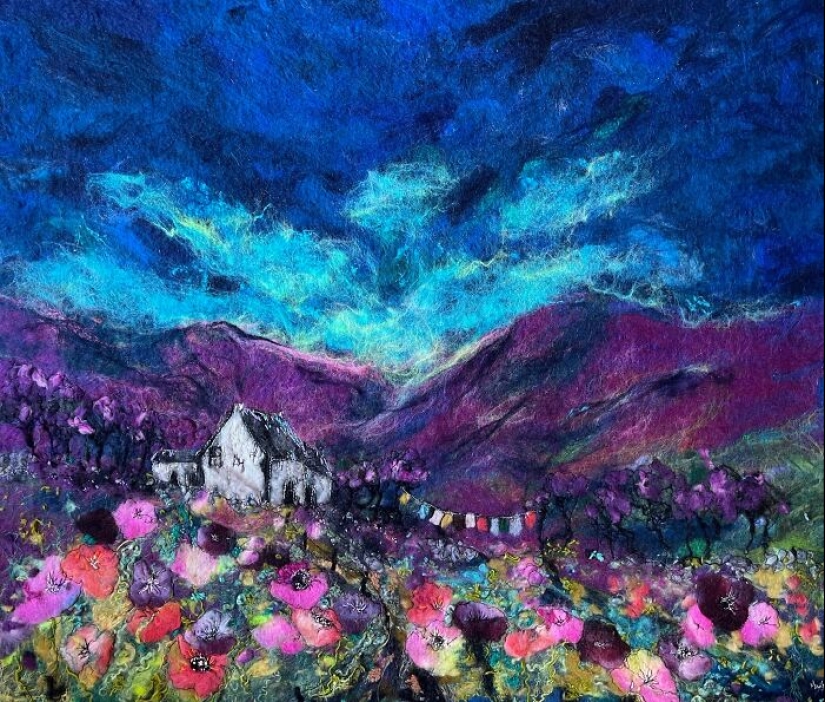 22 increíbles obras de arte de diversos paisajes realizados con fieltro por este artista