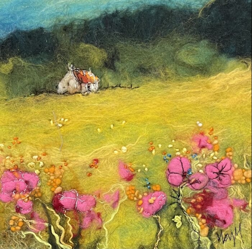 22 increíbles obras de arte de diversos paisajes realizados con fieltro por este artista