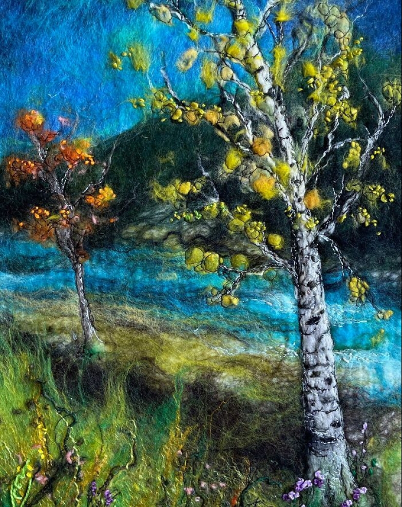 22 increíbles obras de arte de diversos paisajes realizados con fieltro por este artista