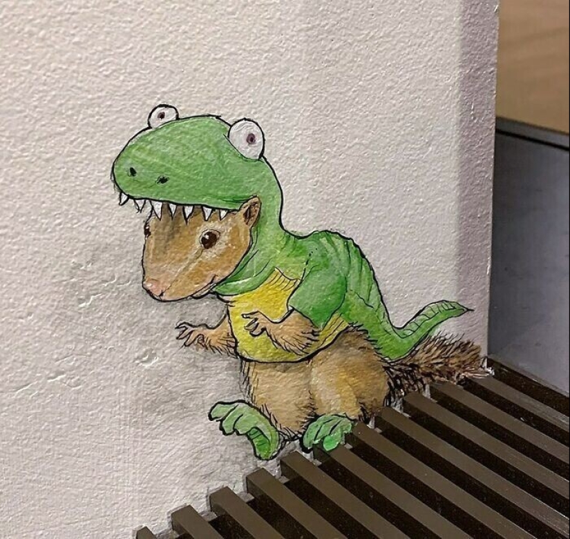 30 animales desconocidos en las calles de la ciudad de la artista David Sinn 30 animales desconocidos en las calles de la ciudad de la artista David Sinn