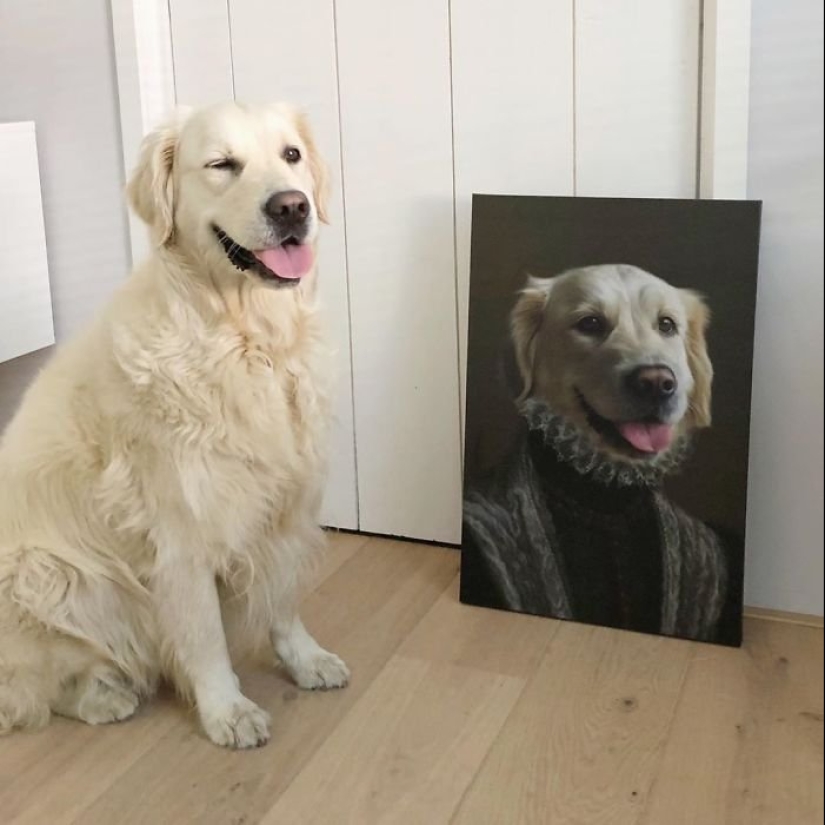 30 de Mascotas con sus retratos en el estilo de épocas pasadas