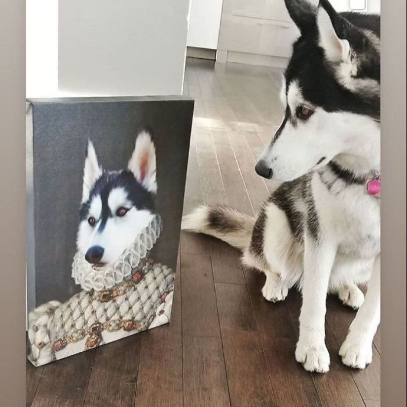 30 de Mascotas con sus retratos en el estilo de épocas pasadas