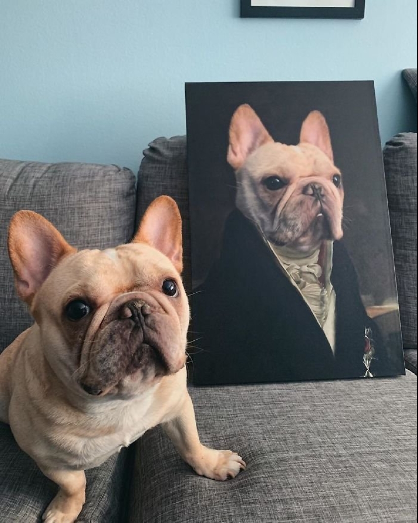 30 de Mascotas con sus retratos en el estilo de épocas pasadas