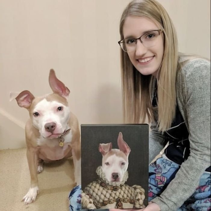 30 de Mascotas con sus retratos en el estilo de épocas pasadas