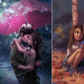 30 idílico ilustraciones de amor y afecto que calentará tu corazón