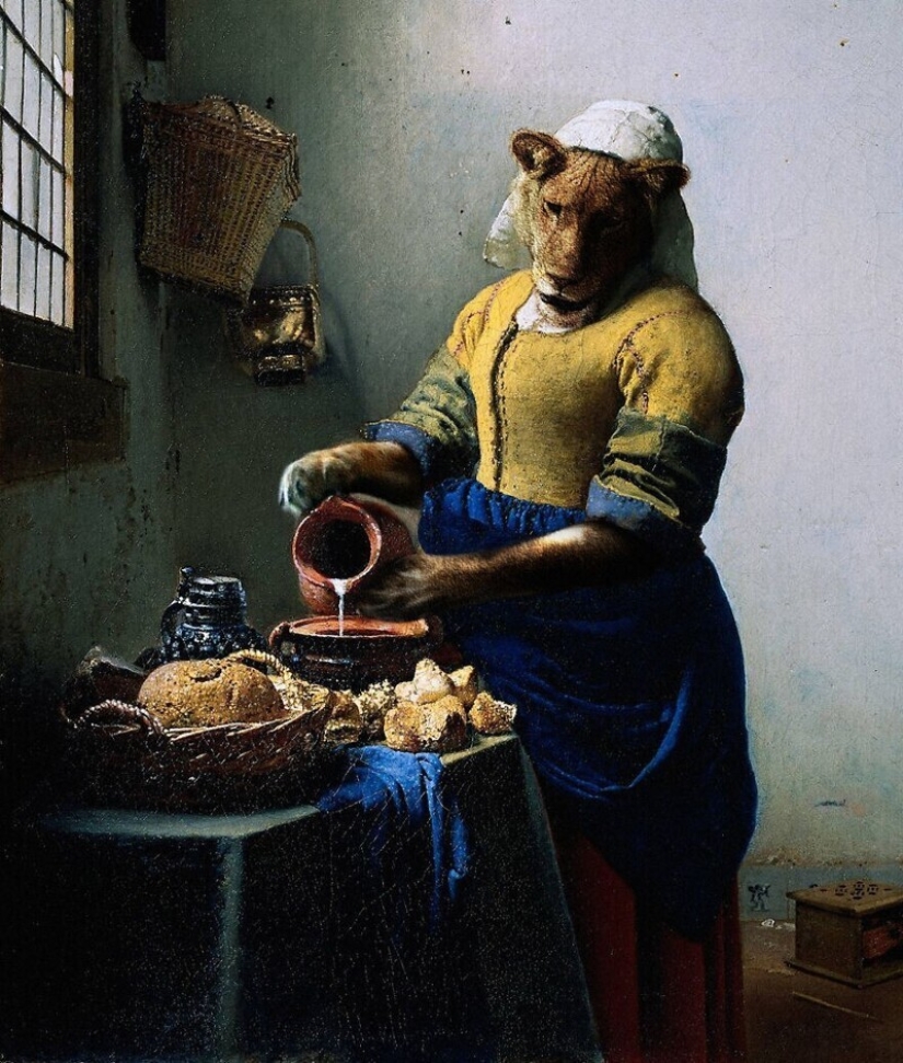 35 obras maestras de la pintura, donde los diseñadores reemplazaron a las personas con animales 35 obras maestras de la pintura, donde los diseñadores reemplazaron a las personas con animales