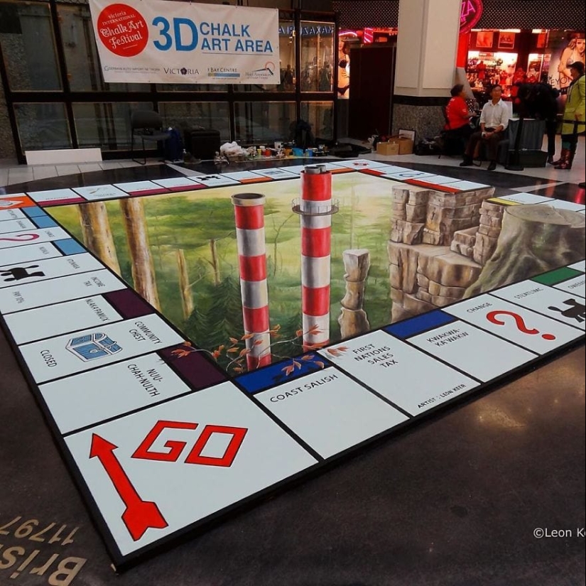 3D de dibujos de la artista holandesa para hacer que la gente estancia 3D de dibujos de la artista holandesa para hacer que la gente estancia