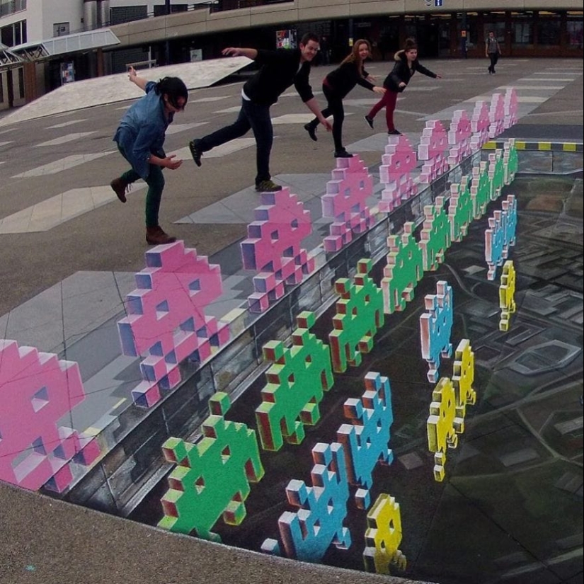 3D drawings of Dutch artist to make people stay 3D drawings of Dutch artist to make people stay