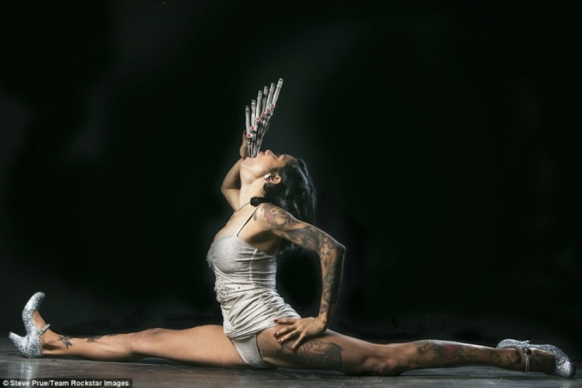 A former Mormon schoolgirl has become the most unusual sword swallower in the world A former Mormon schoolgirl has become the most unusual sword swallower in the world