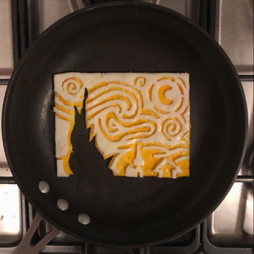 A Mexican woman creates works of art from banal fried eggs A Mexican woman creates works of art from banal fried eggs