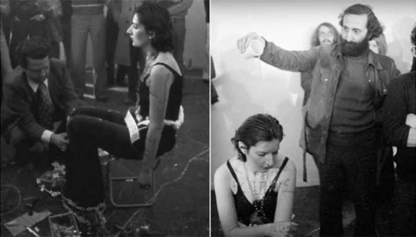 A terrible experiment: the artist stood at attention for 6 hours and allowed the audience to do anything with her A terrible experiment: the artist stood at attention for 6 hours and allowed the audience to do anything with her