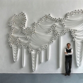 Abstract toilet paper paintings