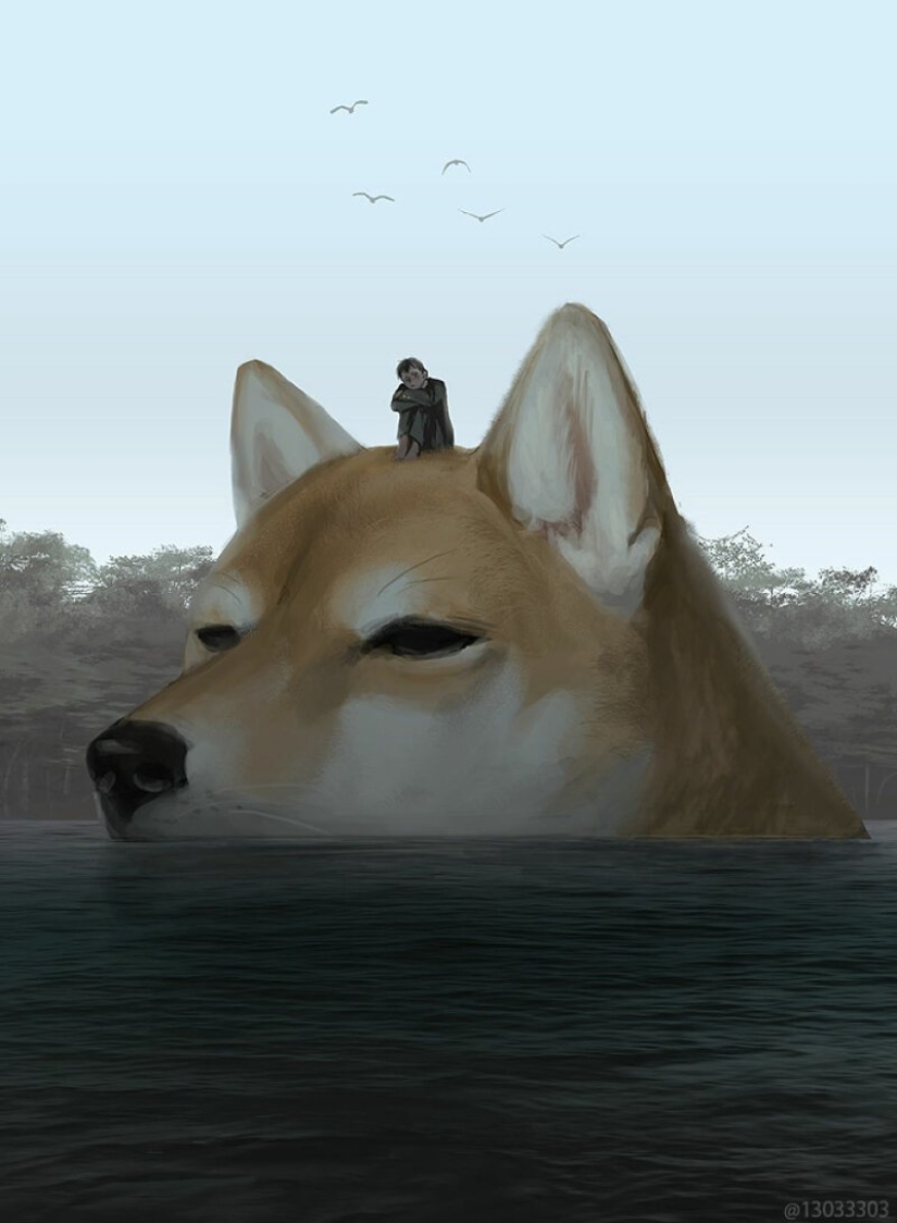 Artista de Japón ha creado un mundo mágico lleno de calidez, amabilidad y enormes bestias Artista de Japón ha creado un mundo mágico lleno de calidez, amabilidad y enormes bestias