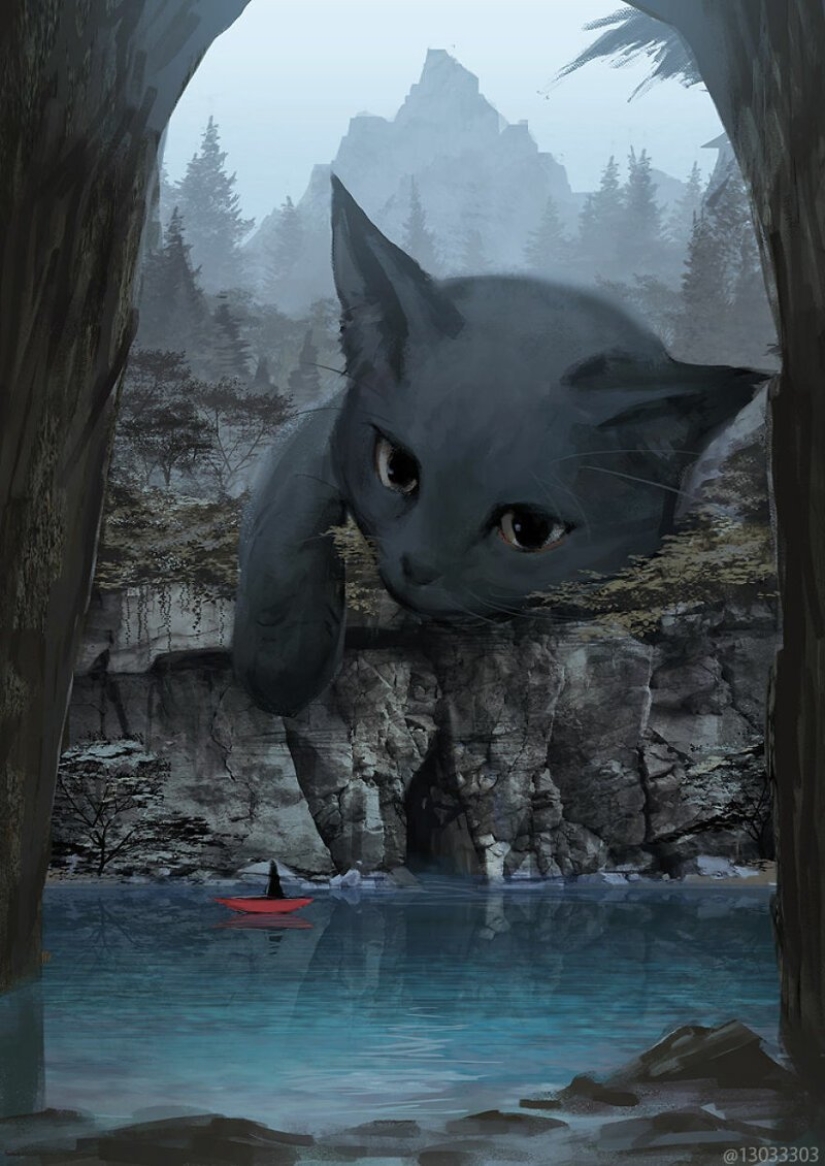 Artista de Japón ha creado un mundo mágico lleno de calidez, amabilidad y enormes bestias Artista de Japón ha creado un mundo mágico lleno de calidez, amabilidad y enormes bestias