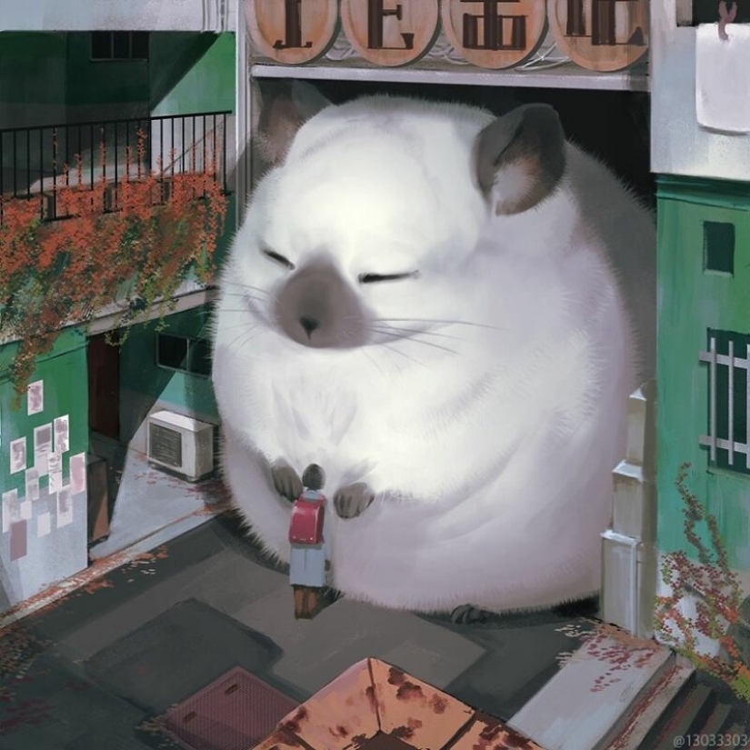 Artista de Japón ha creado un mundo mágico lleno de calidez, amabilidad y enormes bestias Artista de Japón ha creado un mundo mágico lleno de calidez, amabilidad y enormes bestias