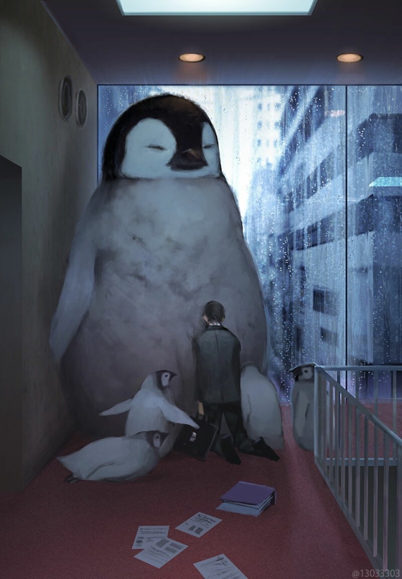 Artista de Japón ha creado un mundo mágico lleno de calidez, amabilidad y enormes bestias Artista de Japón ha creado un mundo mágico lleno de calidez, amabilidad y enormes bestias