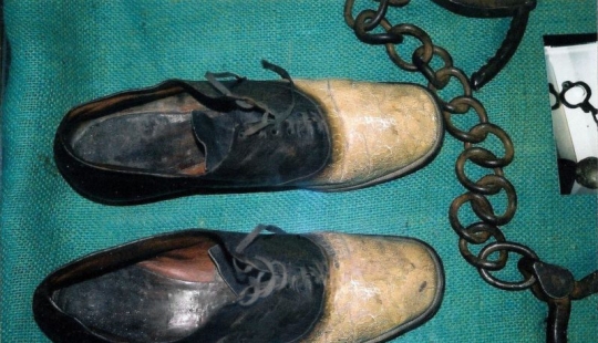 As the robber George Big nose was a pair of shoes and an ashtray As the robber George Big nose was a pair of shoes and an ashtray