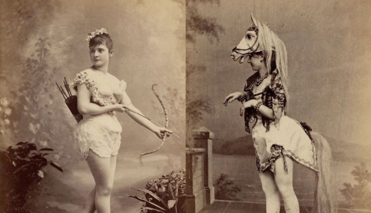 Bailarines burlescos de la época victoriana