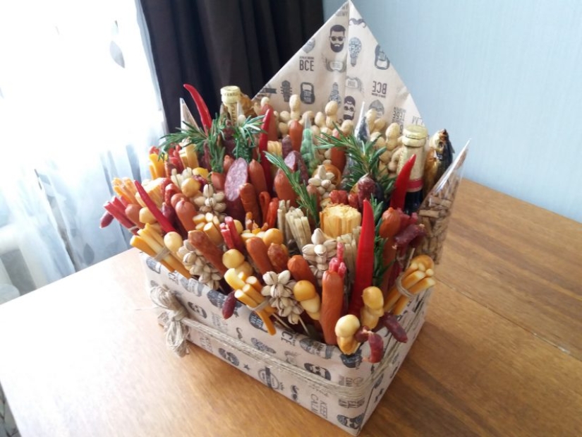 Basket "For beer" - a gift to a man made with his own hands