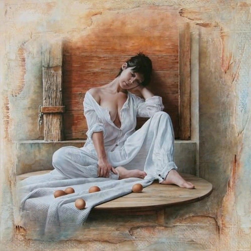 Belleza femenina en pinturas inusuales de Pascal Chauvet Belleza femenina en pinturas inusuales de Pascal Chauvet