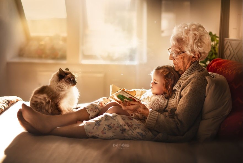 Both old and young: a touching photo project about the connection of the older generation with grandchildren